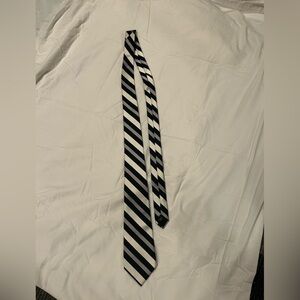 Black and White Striped Tie
